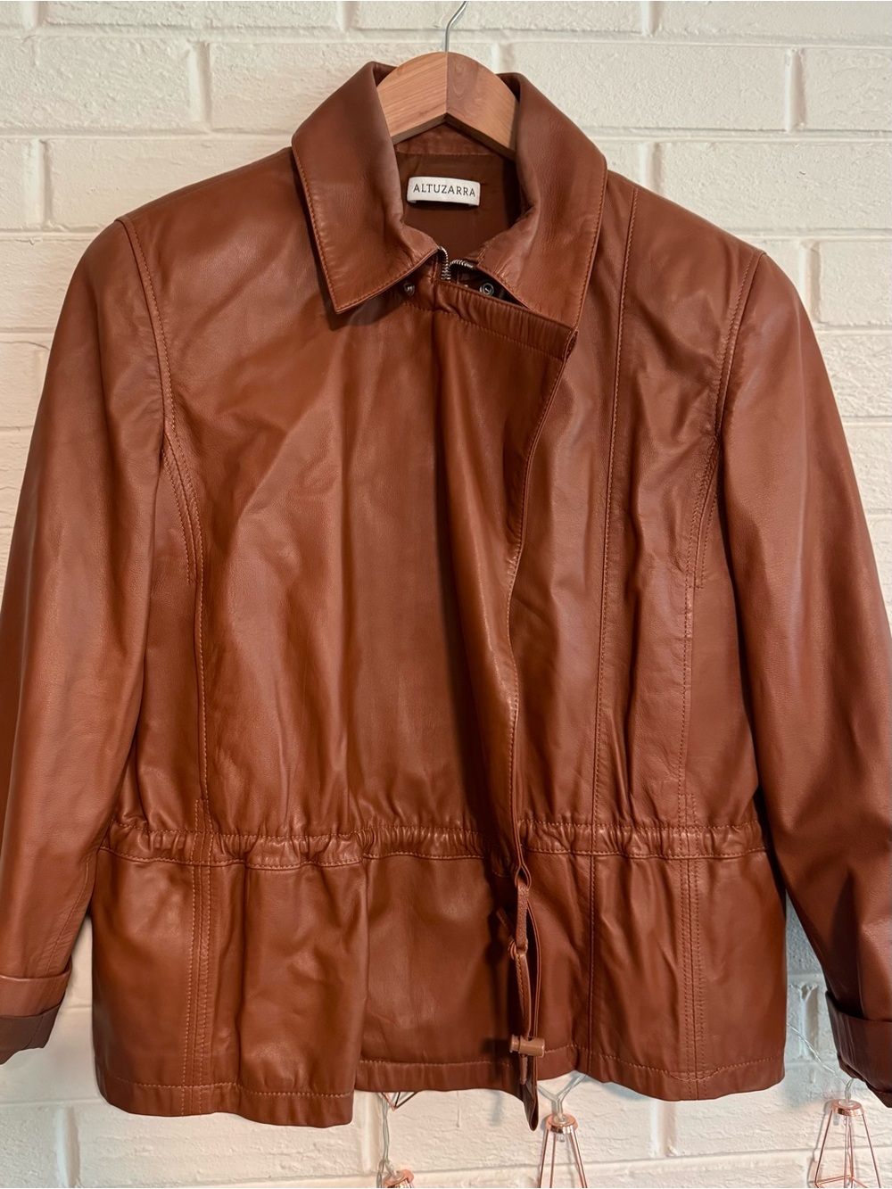 Altuzarra Livila Brown Calf Leather Jacket — FR 42/US 10